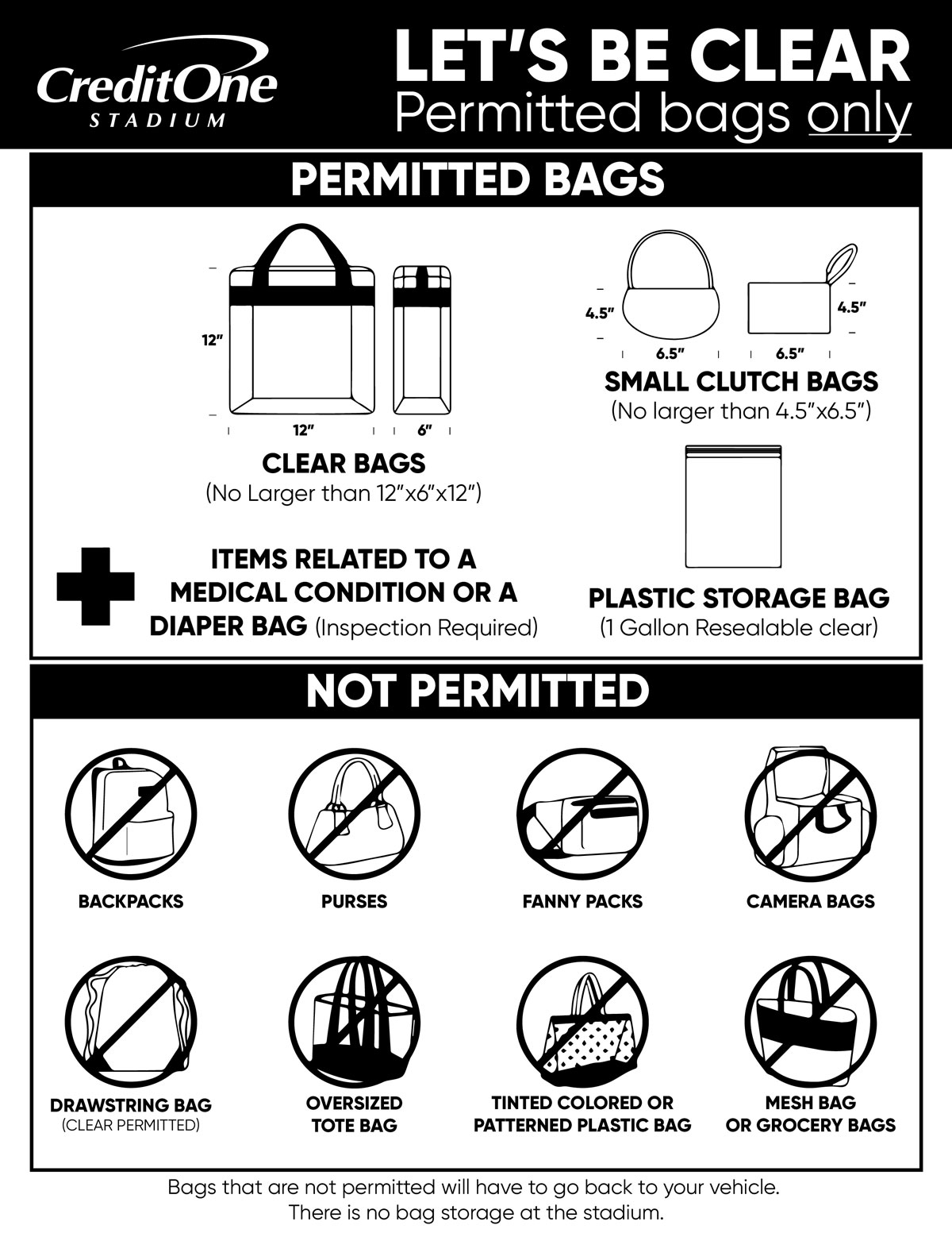 Credit One Stadium Bag Policy